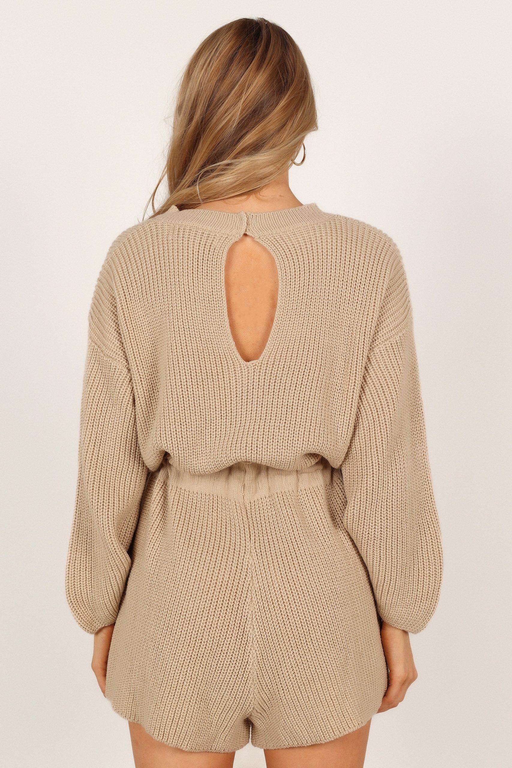 Sloane Sweater Romper - Taupe - Image 7