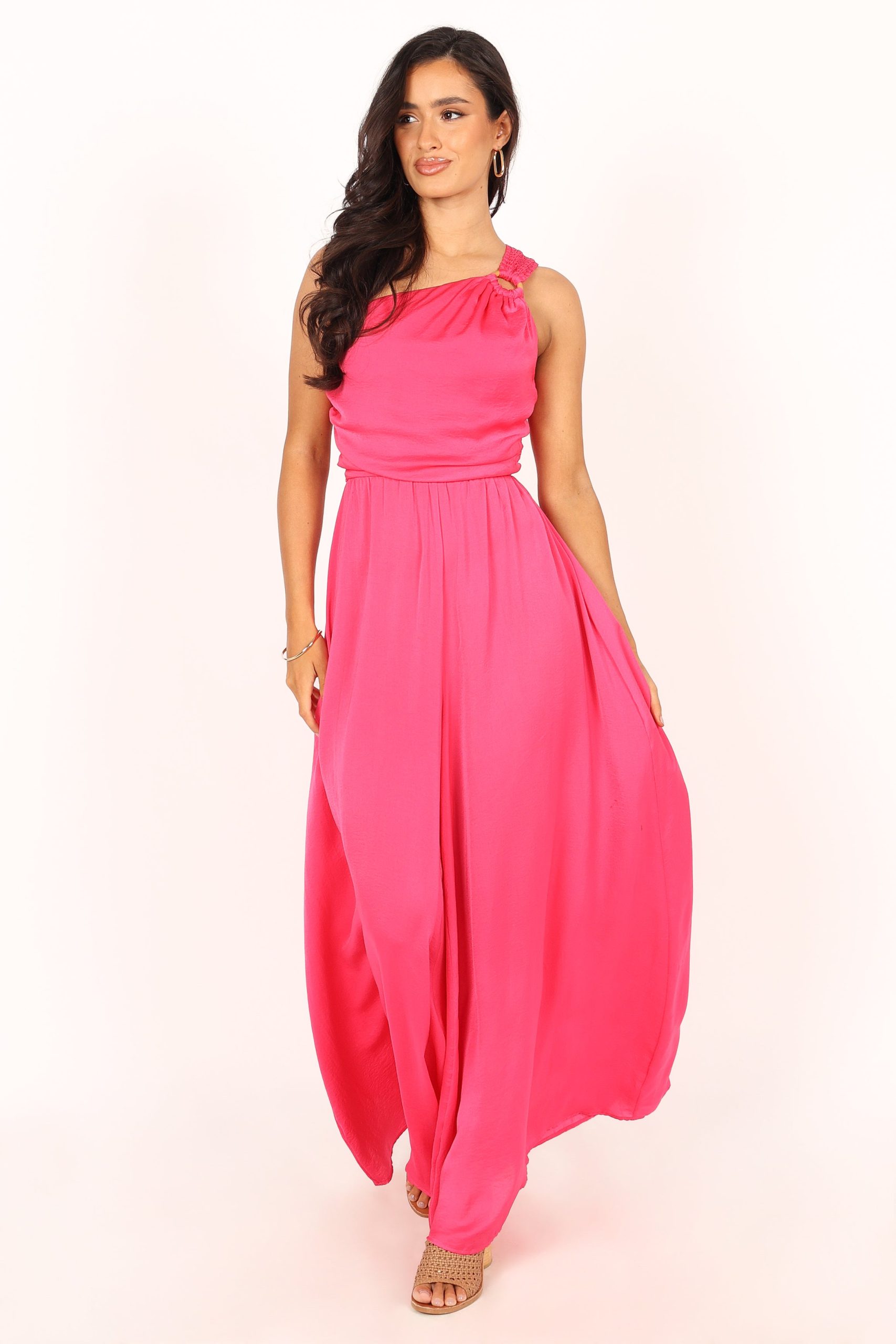 Sunanda One Shoulder Jumpsuit - Fuchsia - Image 3