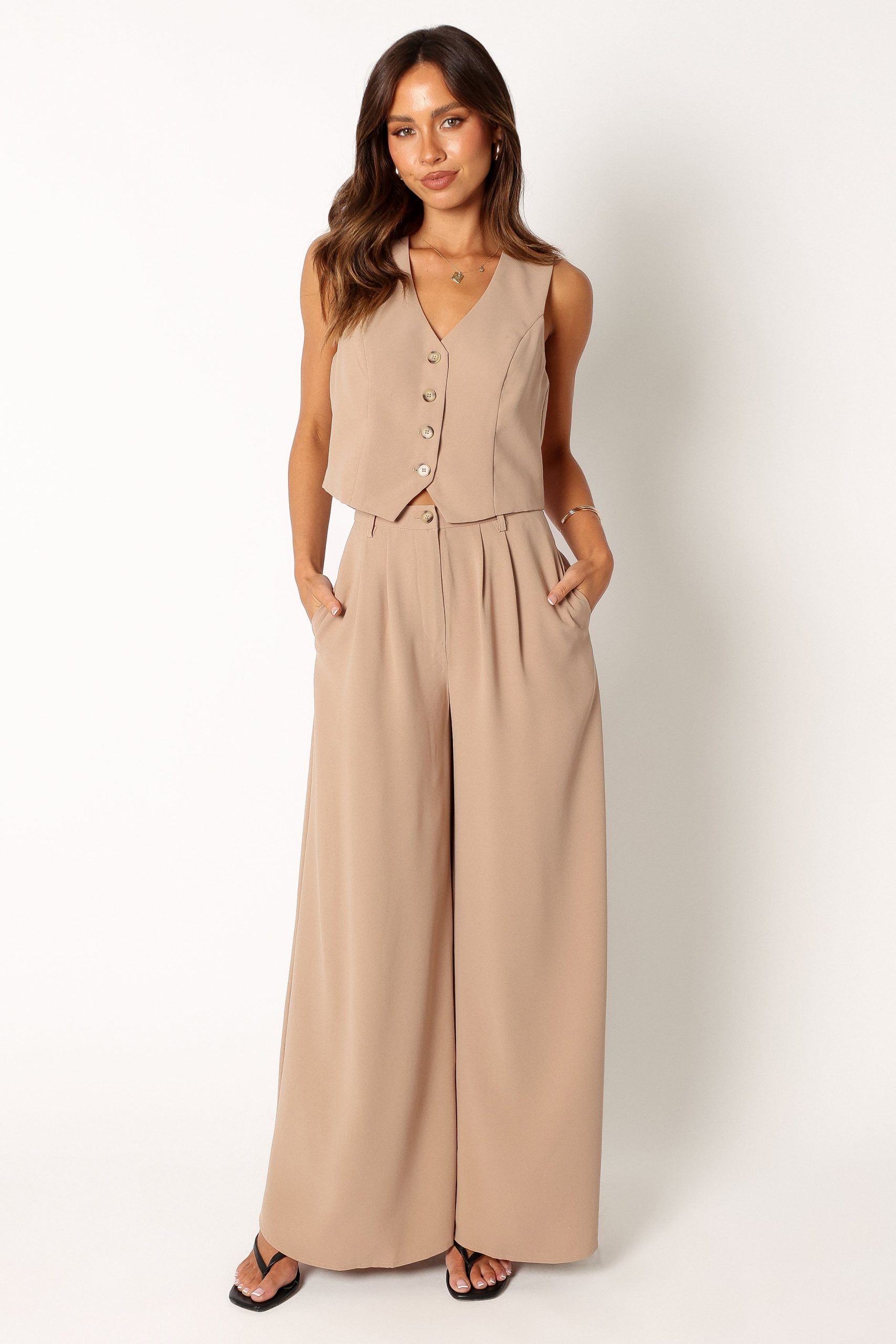 Camille Two Piece Set - Beige - Image 2