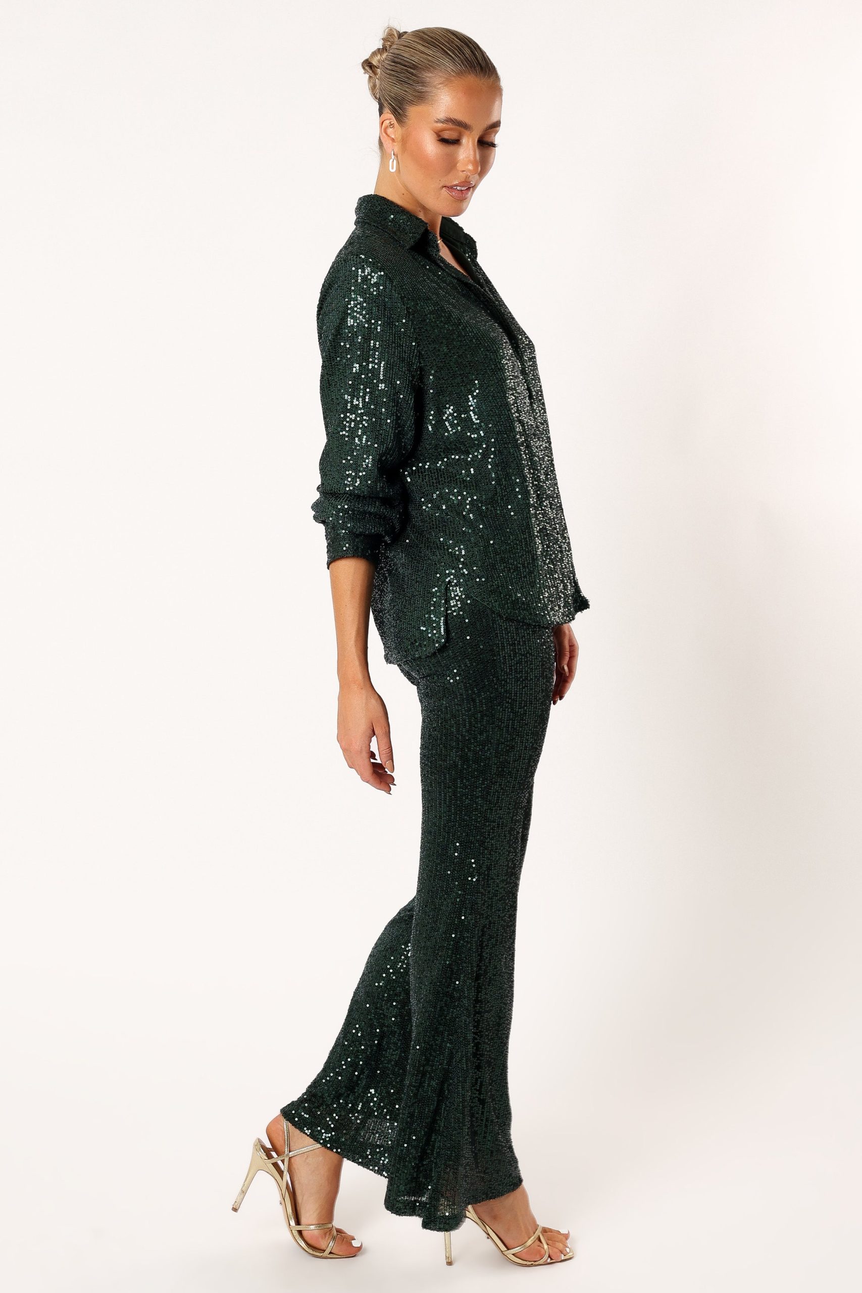Darcy Sequin Two Piece Pant Set - Hunter Green - Image 5