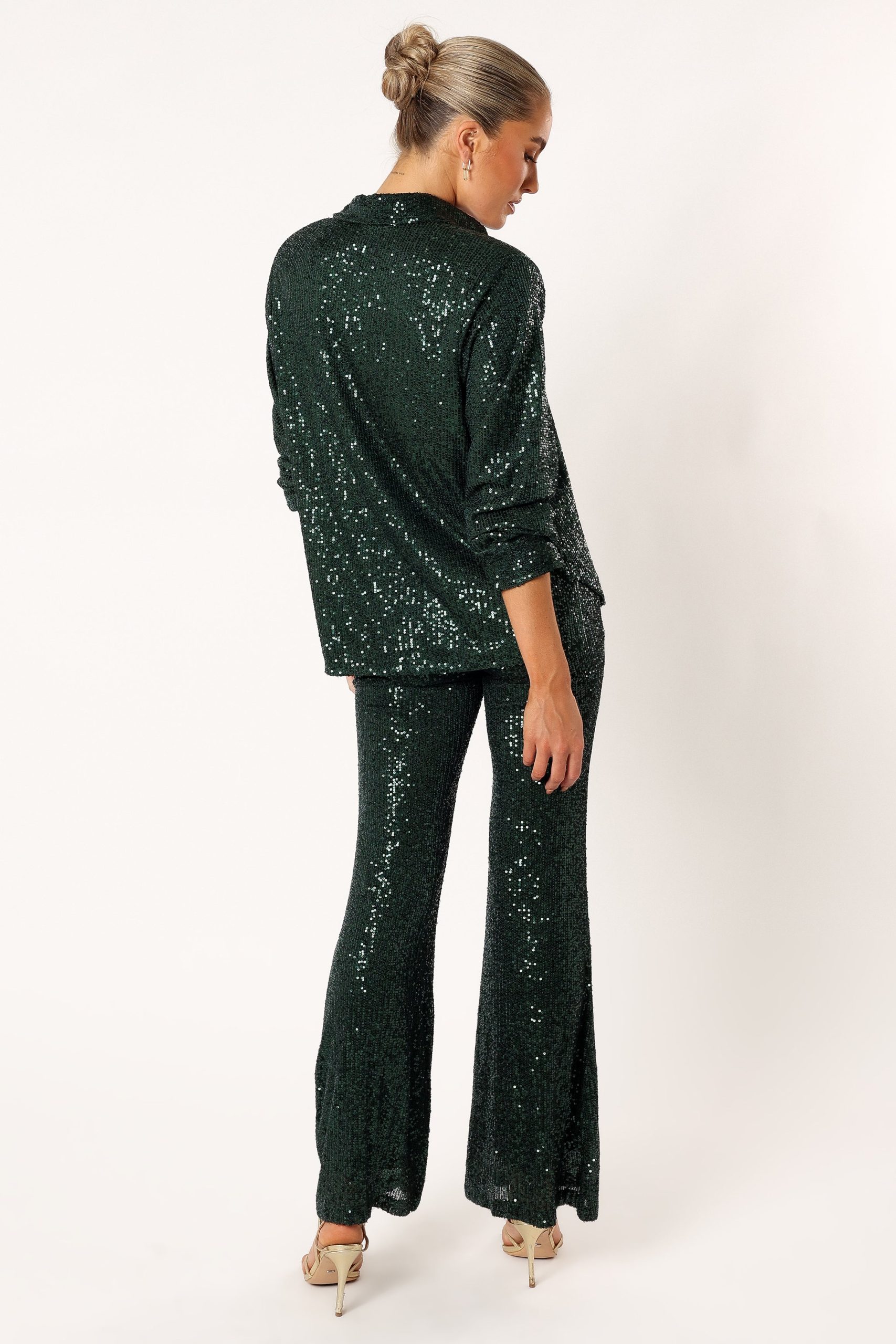 Darcy Sequin Two Piece Pant Set - Hunter Green - Image 6