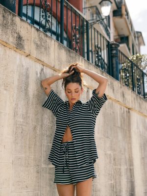 Linnea Short Set - Black White