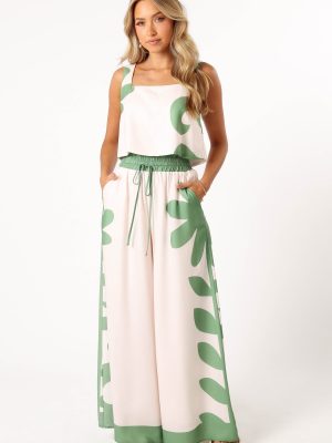 Timothy Pant Set - Beige Green