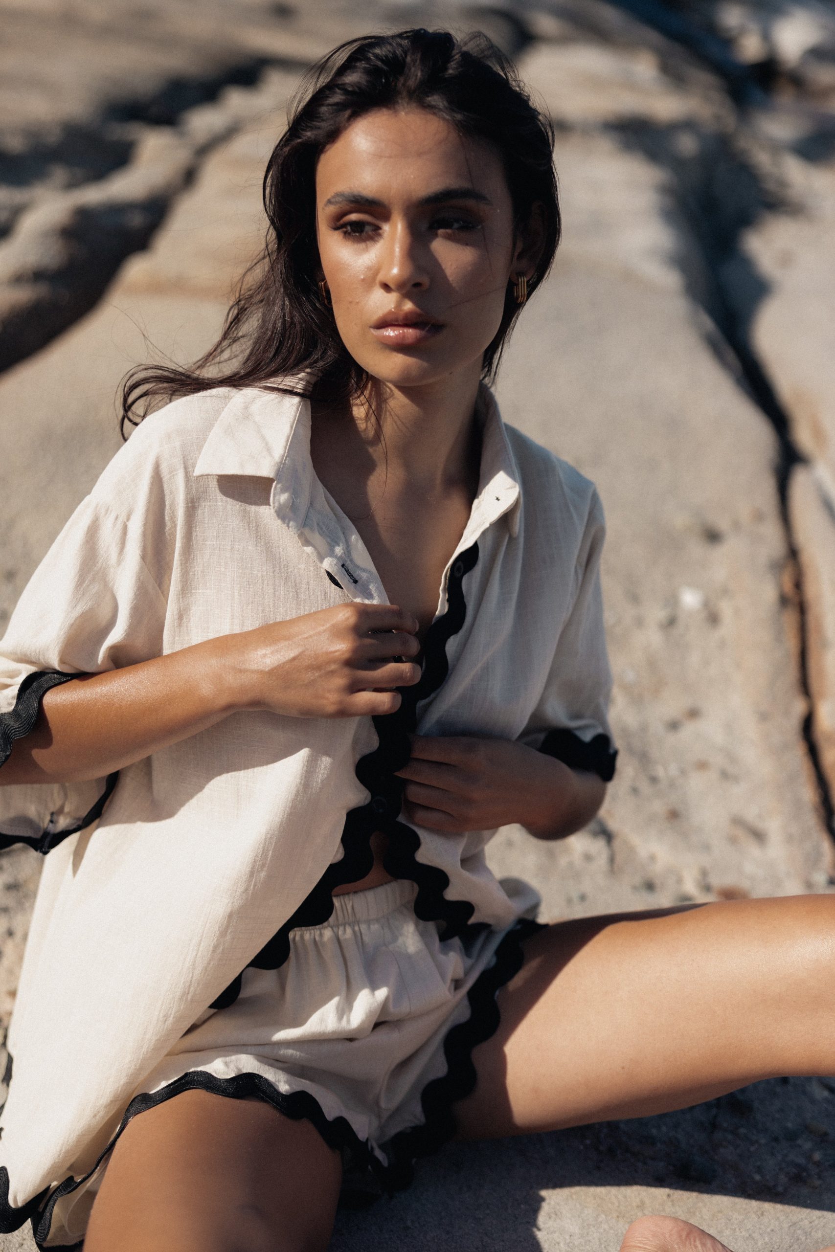 Wilson Short Set - Cream Black - Image 4