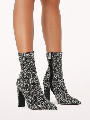 Brittany Ankle Boot - Black Rhinestone