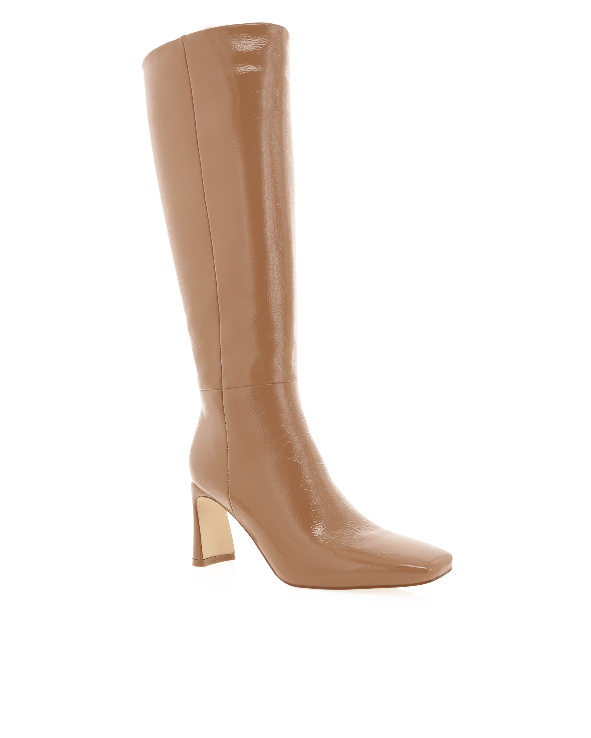 Yasmeen Knee High Boot - Toffee Crinkle Patent - Image 5