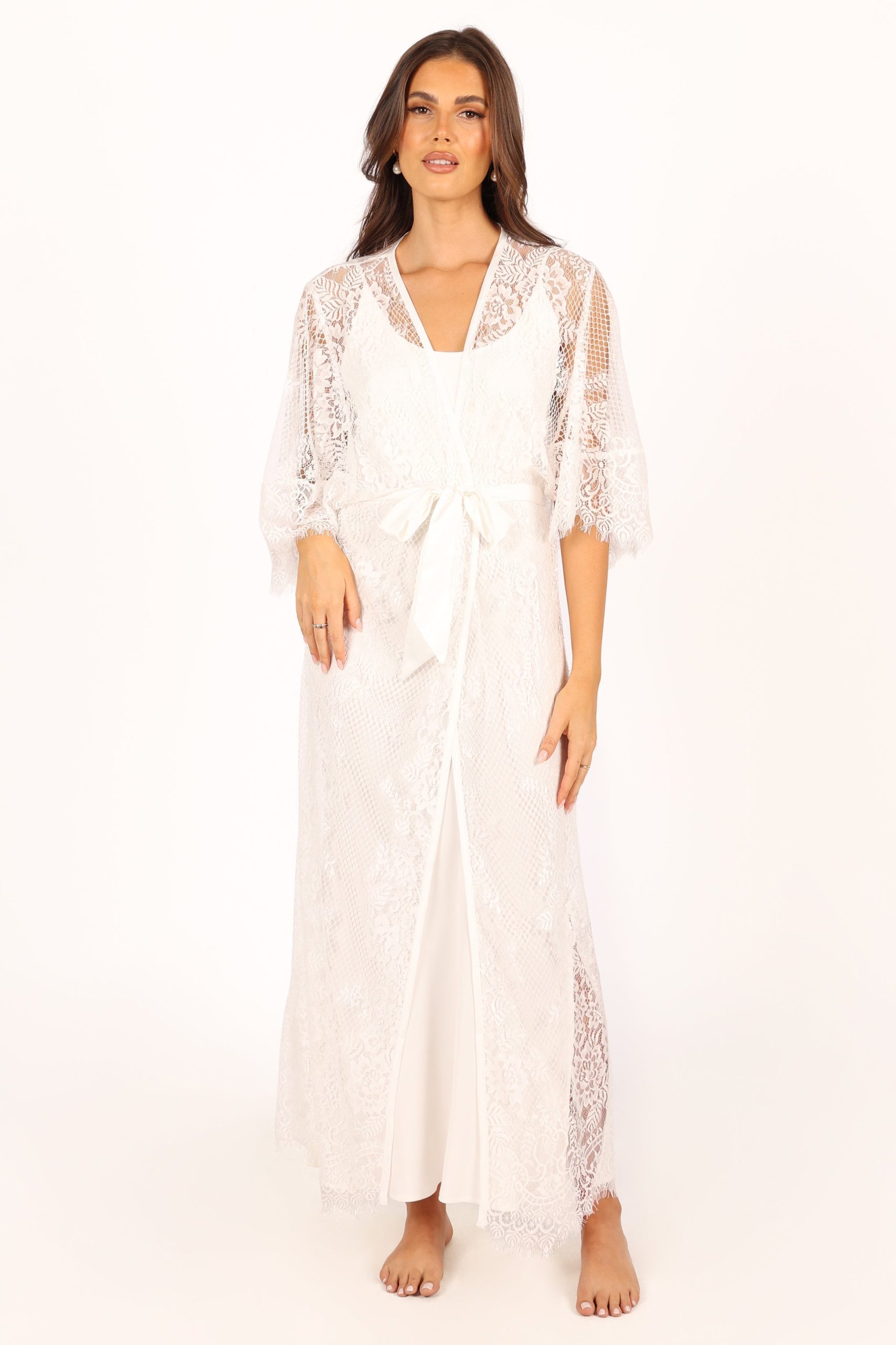 Nephele Lace Bridal Robe - Ivory - Image 6