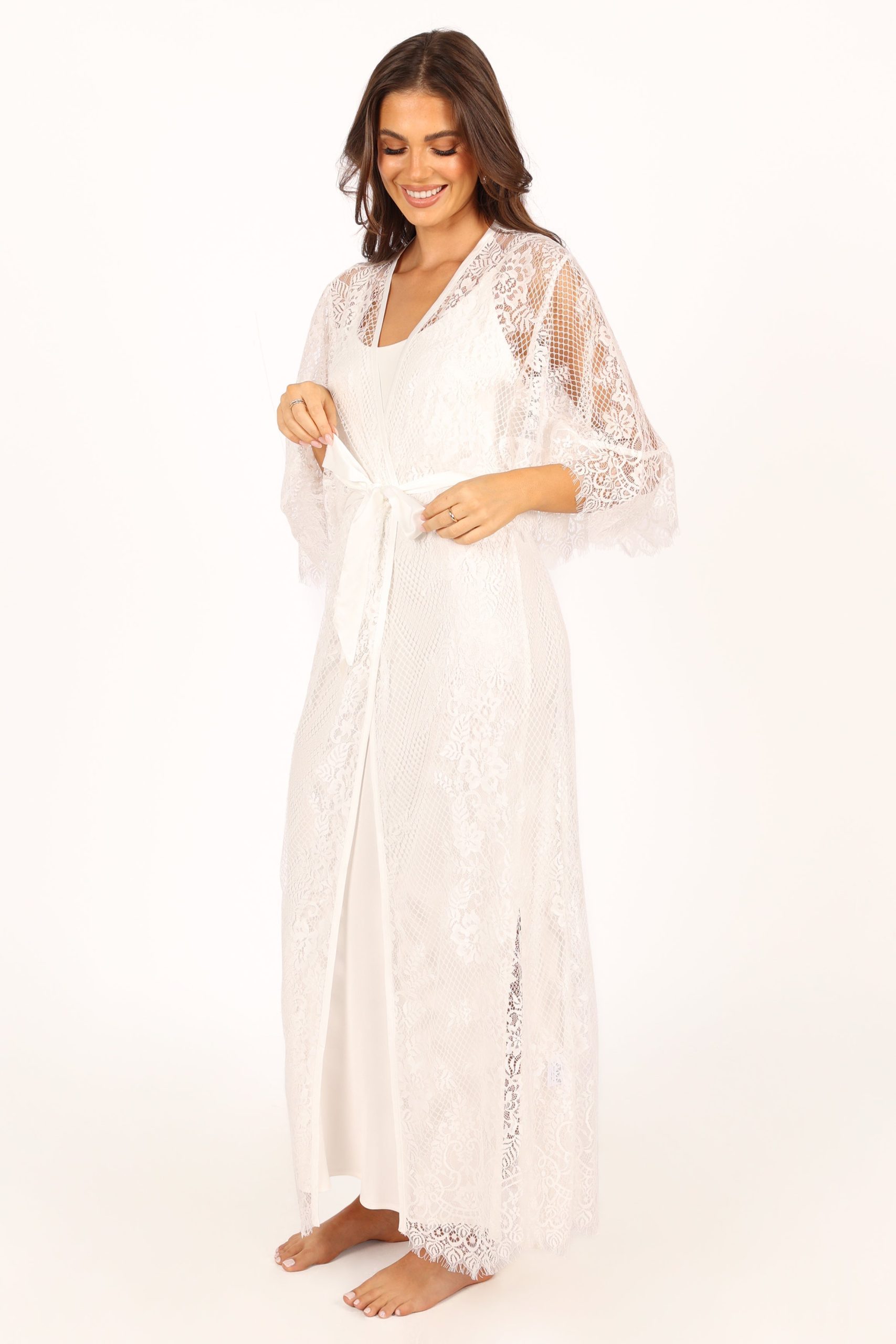 Nephele Lace Bridal Robe - Ivory - Image 7