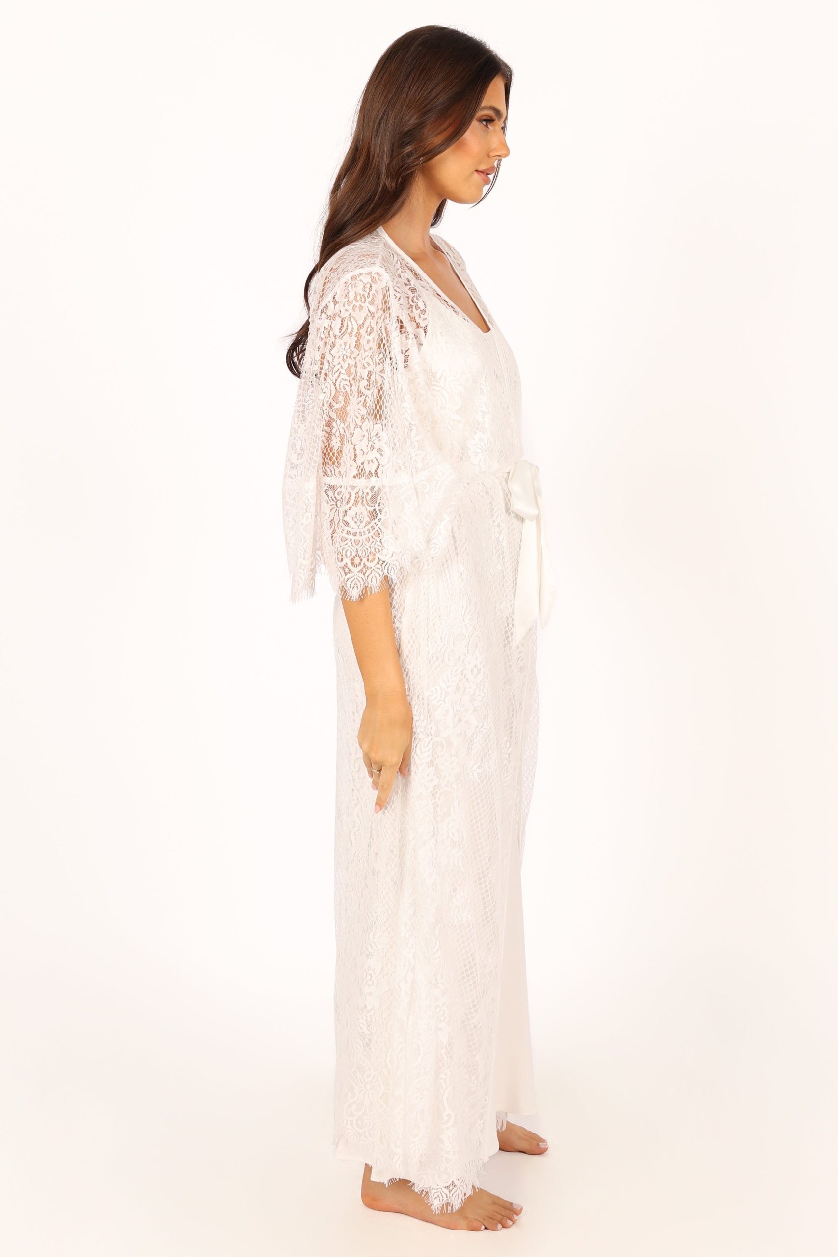 Nephele Lace Bridal Robe - Ivory - Image 9