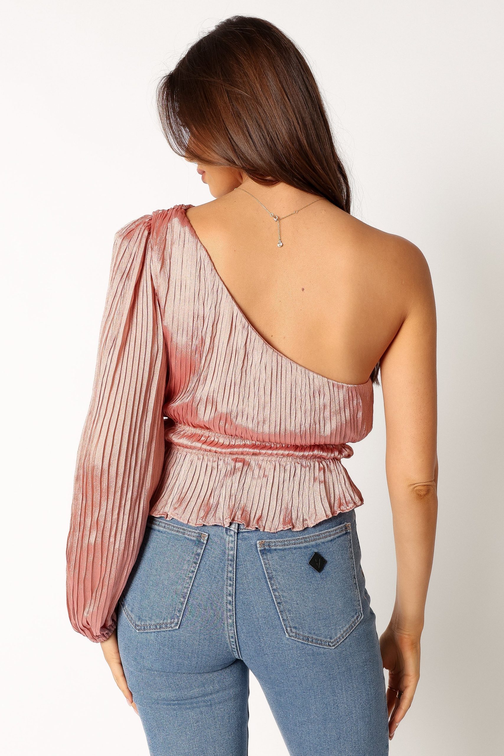Aria One Sleeve Top - Pink - Image 3