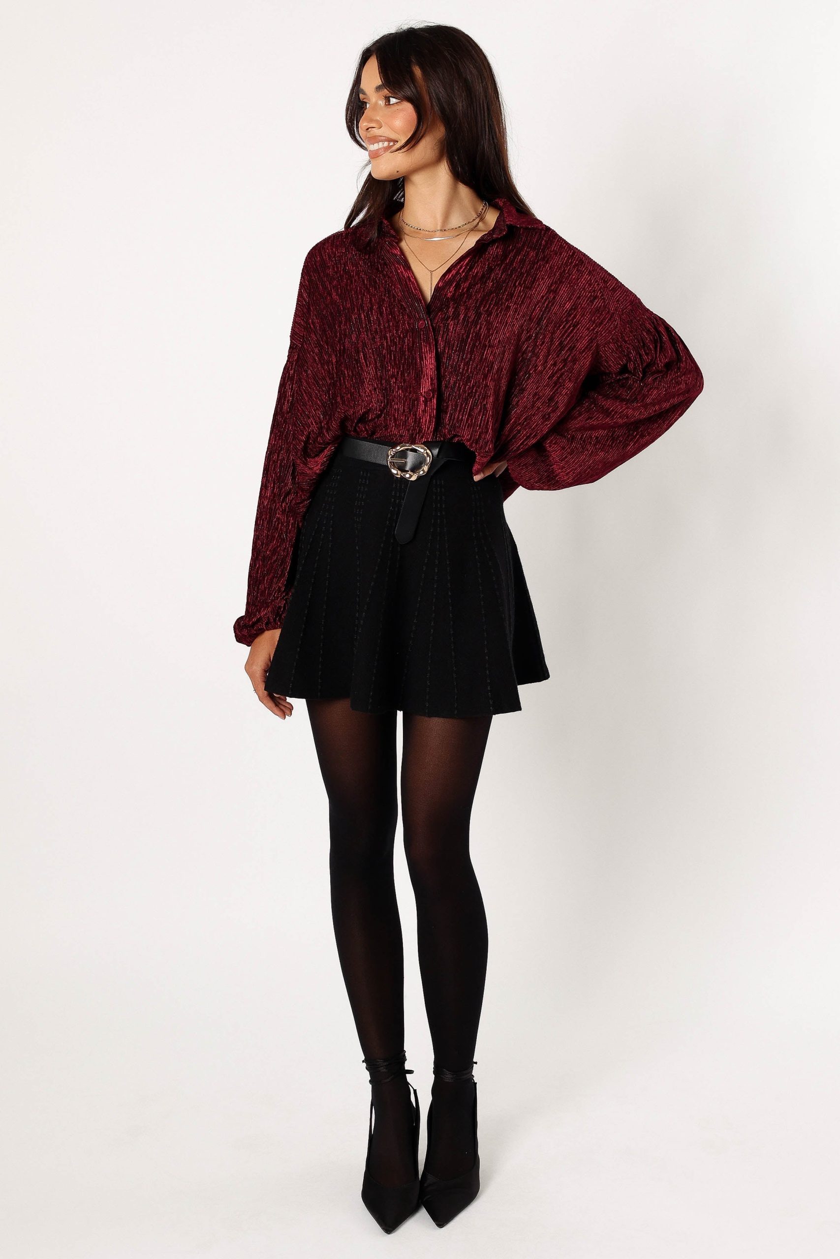 Cadence Long Sleeve Top - Burgundy - Image 7