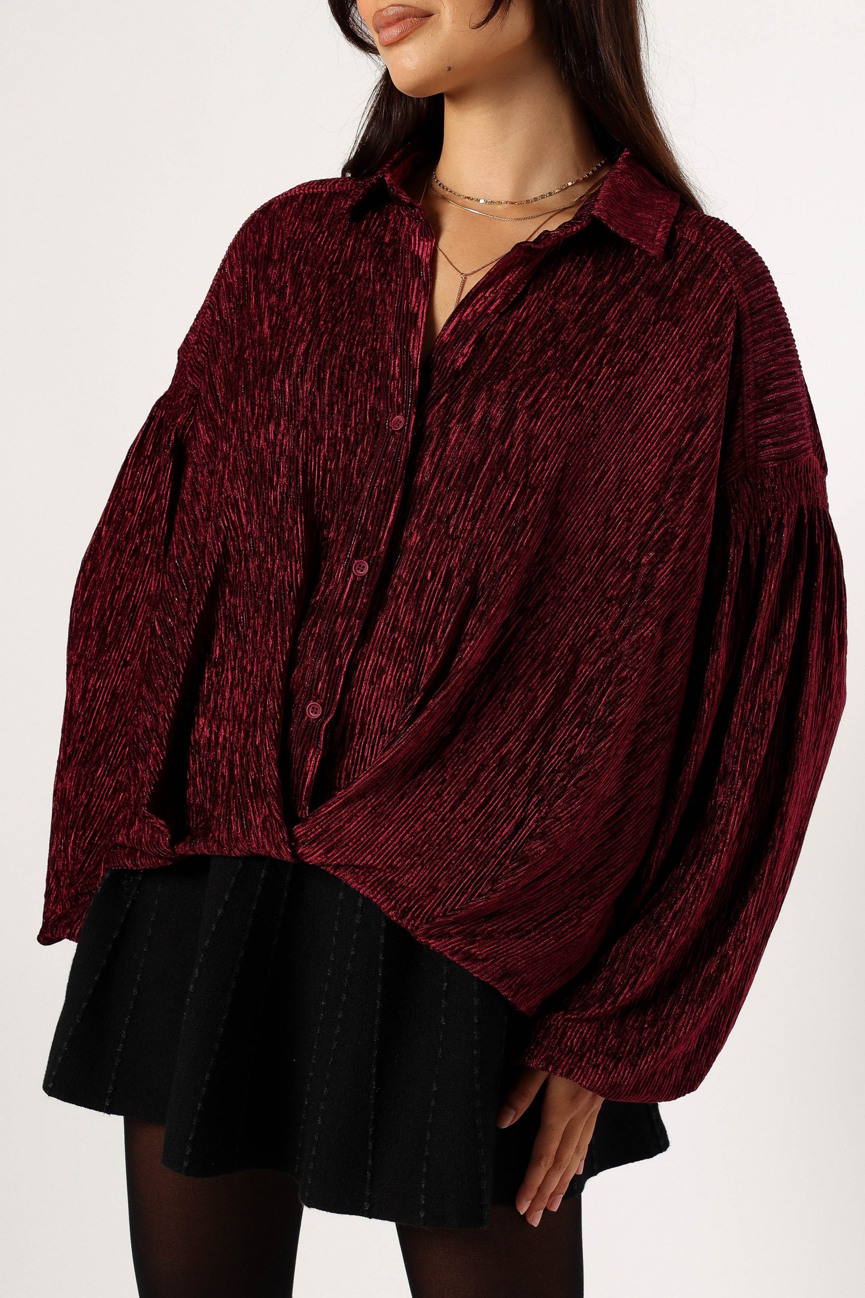 Cadence Long Sleeve Top - Burgundy - Image 6