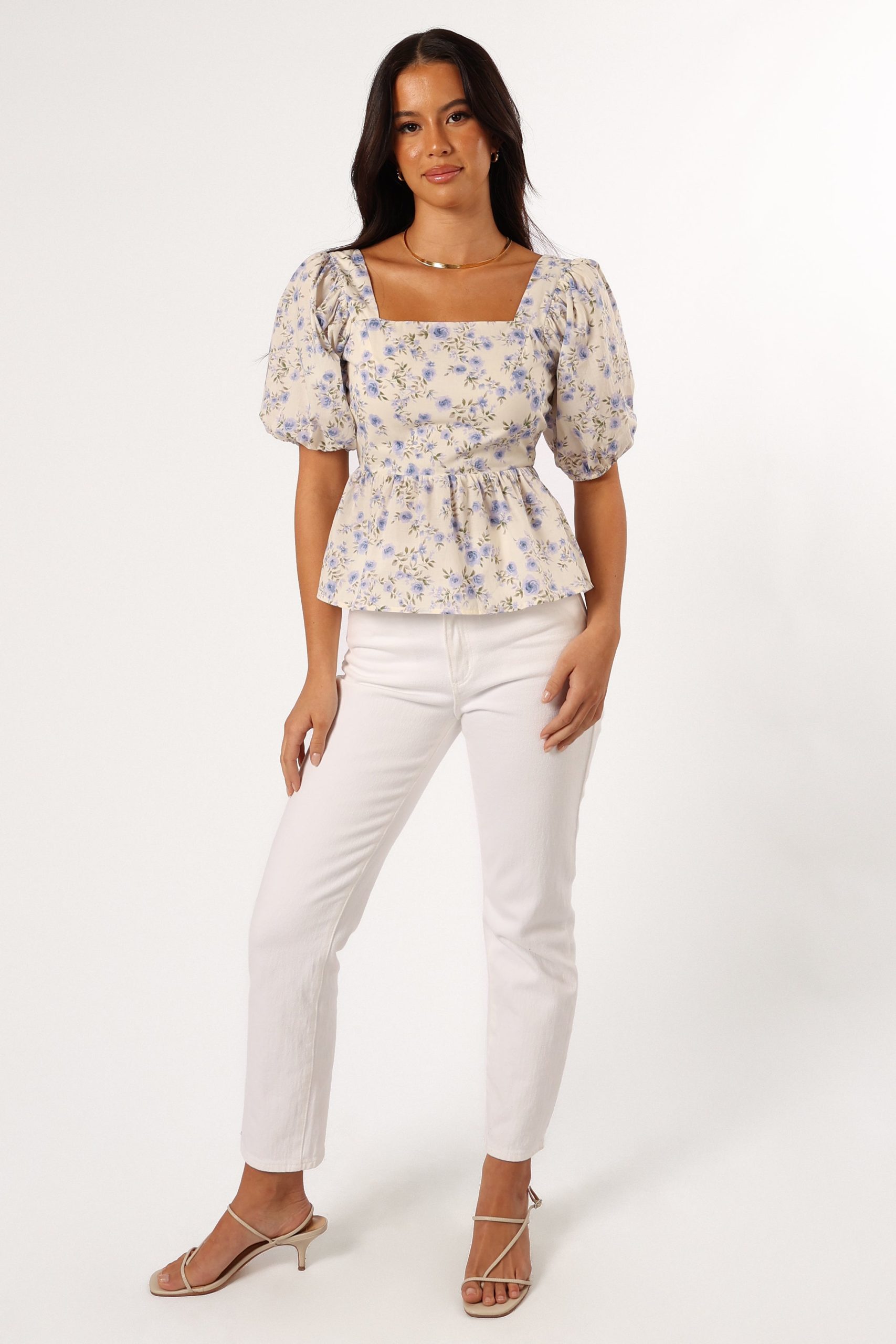 Celia Top - Ivory Blue - Image 6