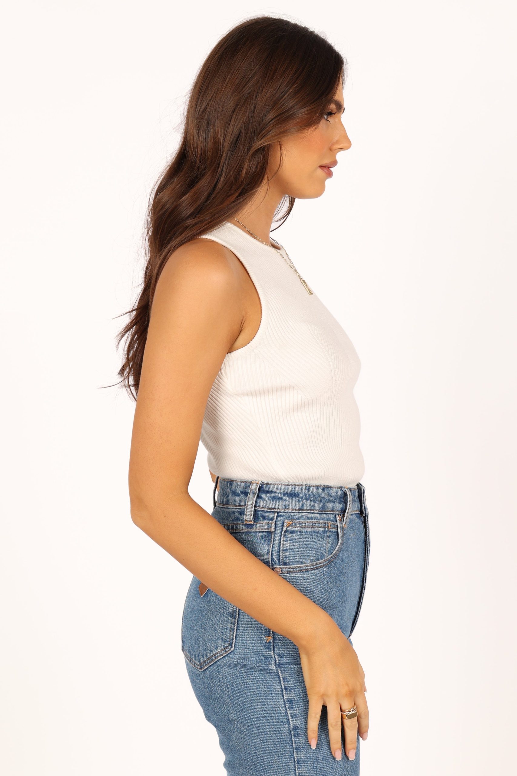 Davie Ribbed Knit Top - White - Image 10