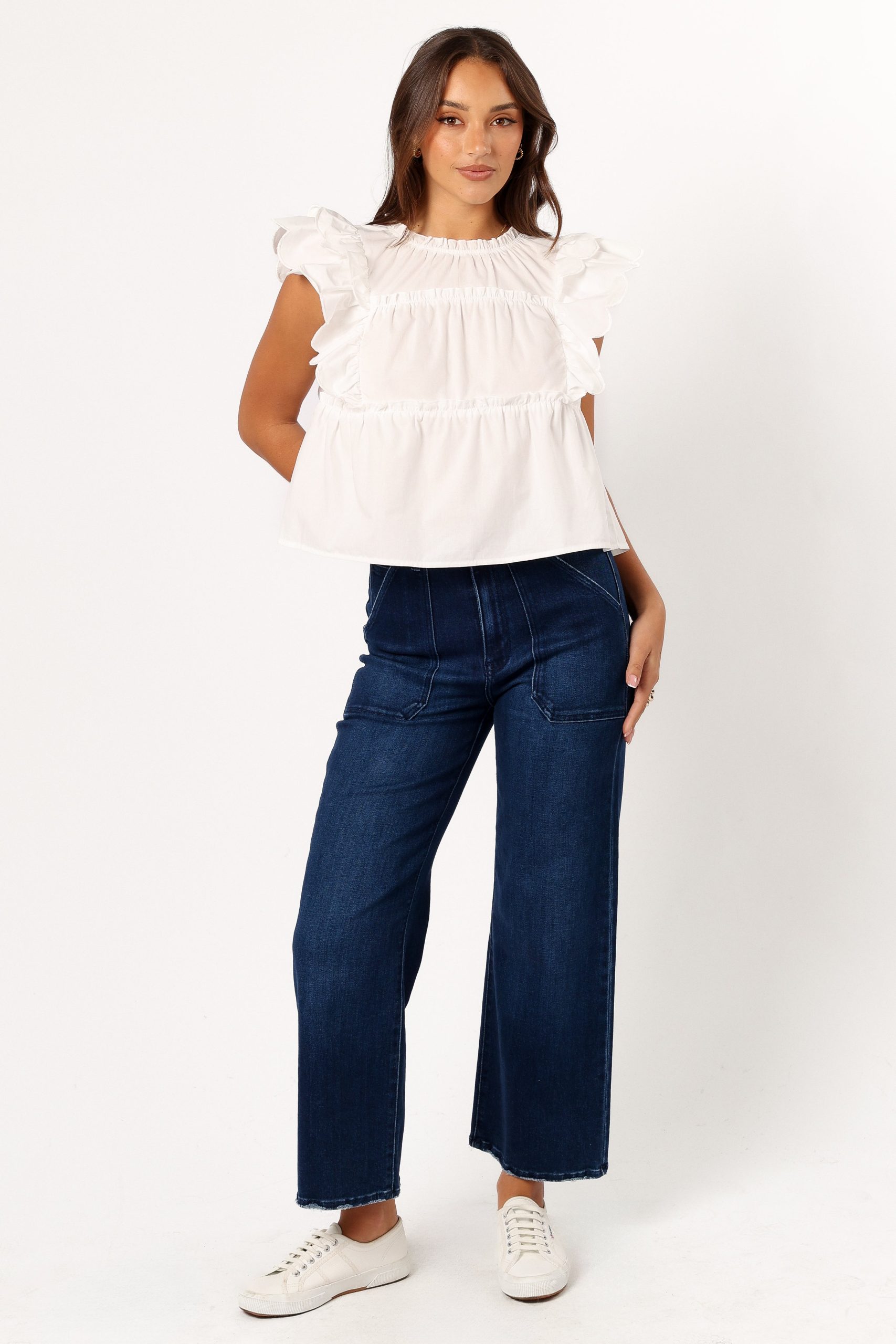 Elaine Ruffle Top - Off White - Image 9