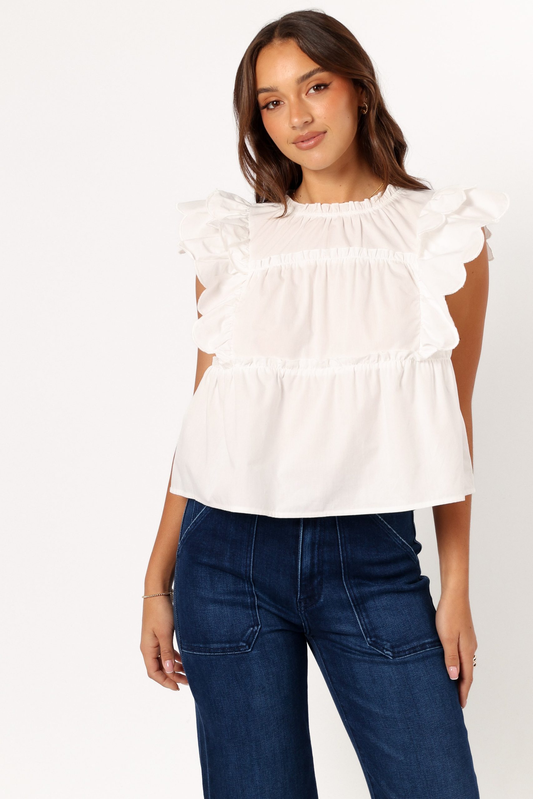 Elaine Ruffle Top - Off White - Image 3