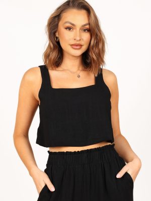 Eleanor Cropped Top - Black