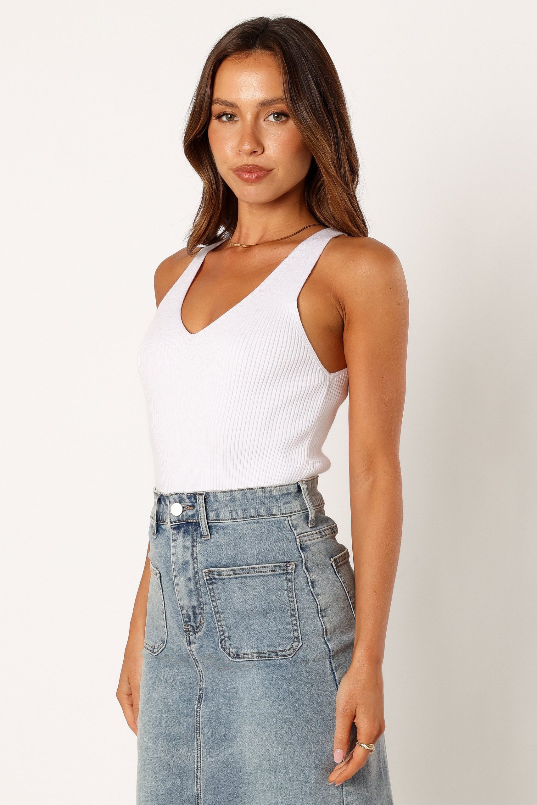 Emily Rib Top - White - Image 3