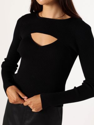 Jupiter Long Sleeve Knit Top - Black