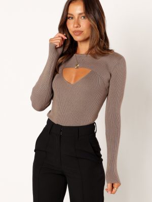 Jupiter Long Sleeve Knit Top - Mocha