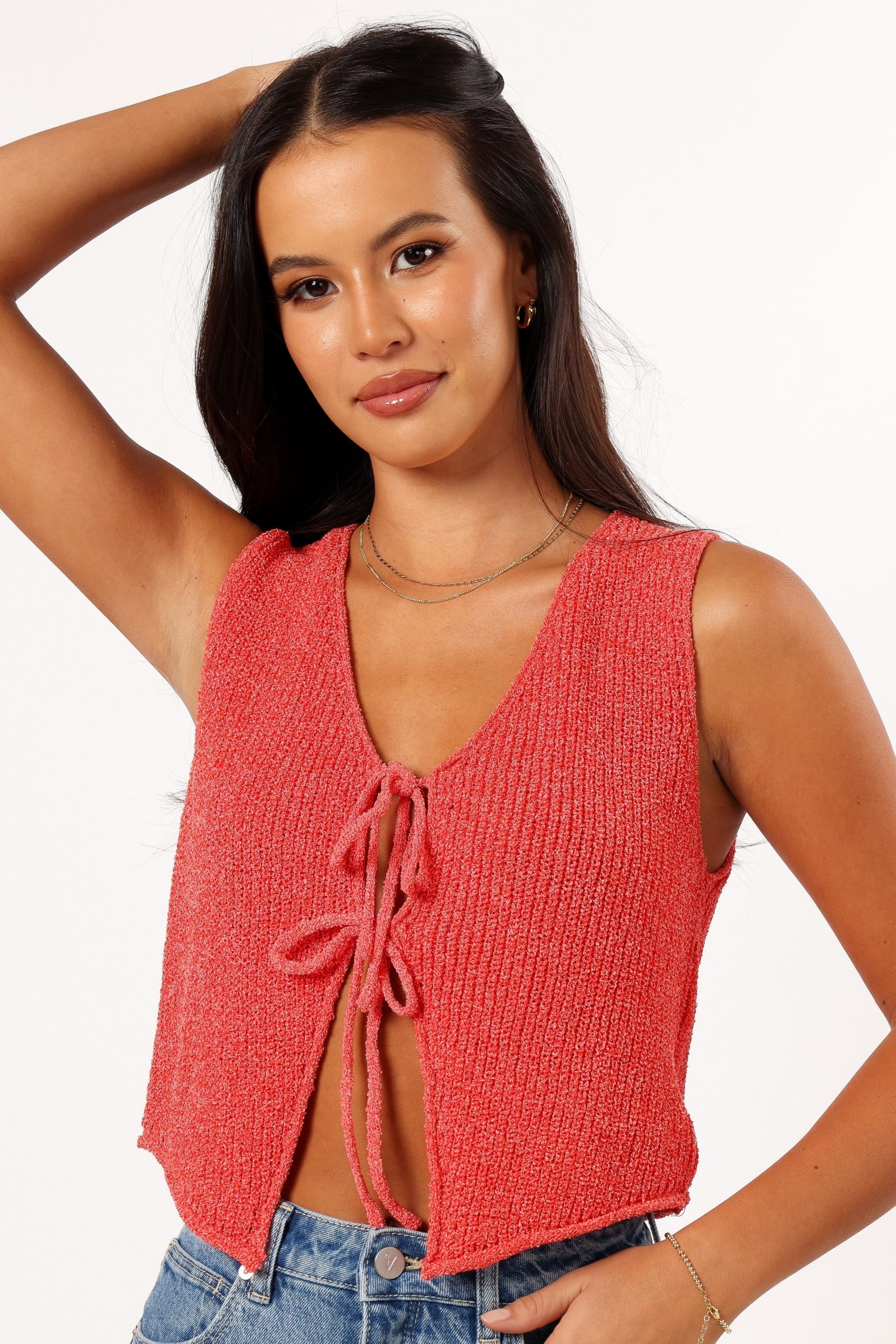 Kendall Knit Top - Red - Image 2