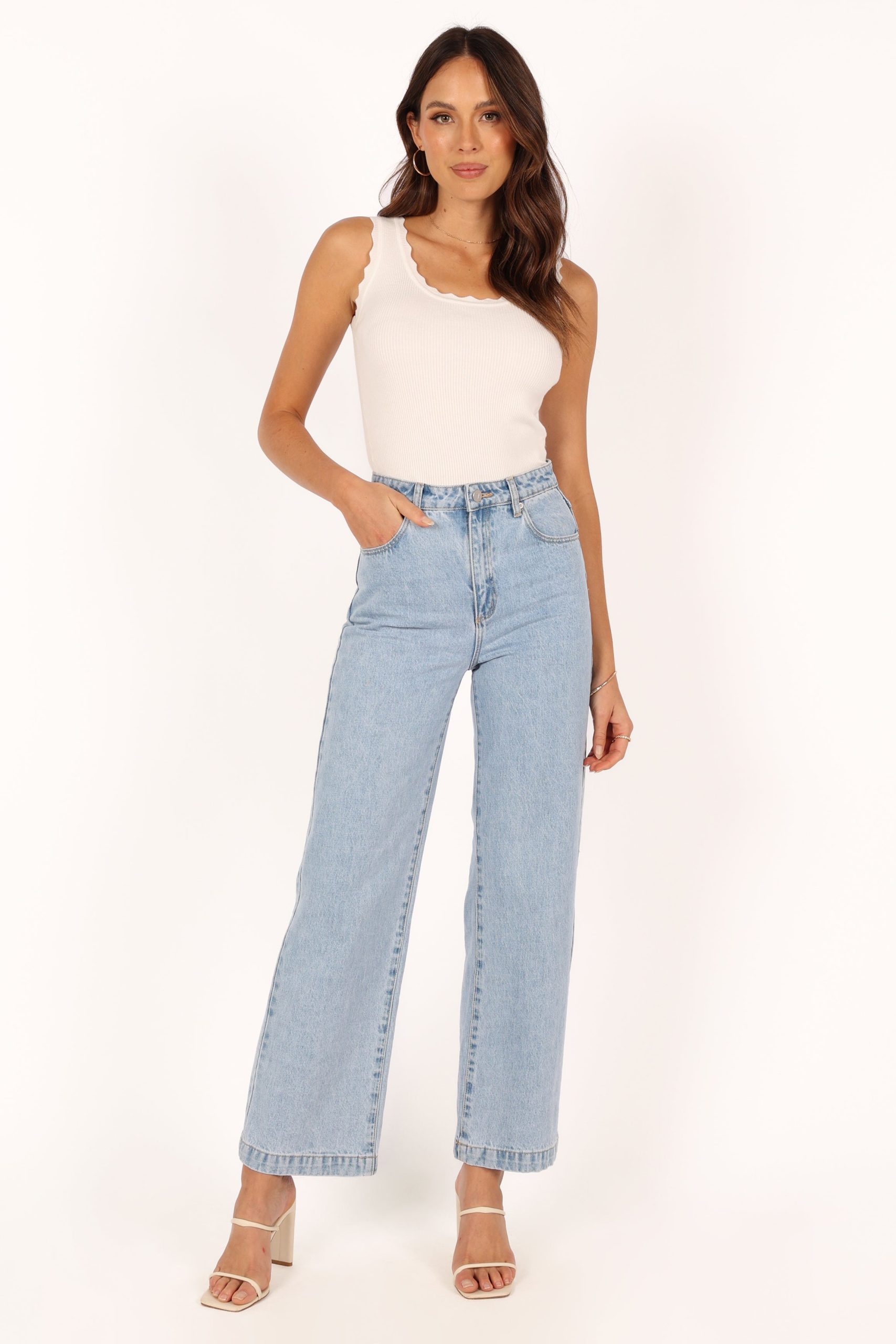 Monique Ribbed Tank Top - White - Image 3