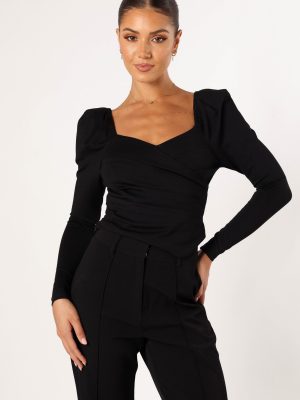 Spencer Long Sleeve Top - Black