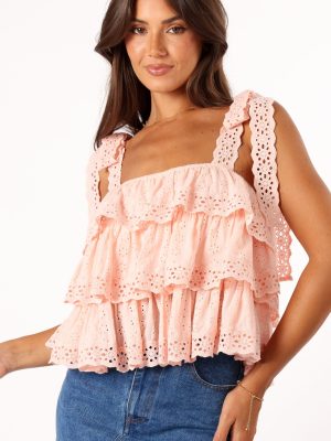 Tanya Lace Top - Light Pink
